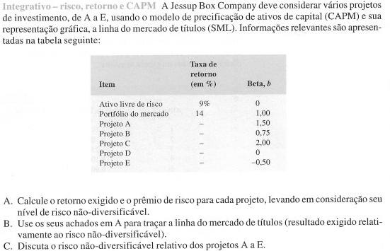 b) Faça uma avaliação do desempenho de aplicações em cada uma das três empresas (5 pontos) Resposta completa deveria incluir uma análise de investimentos numa perspectiva Standalone (Risco e CV) e em