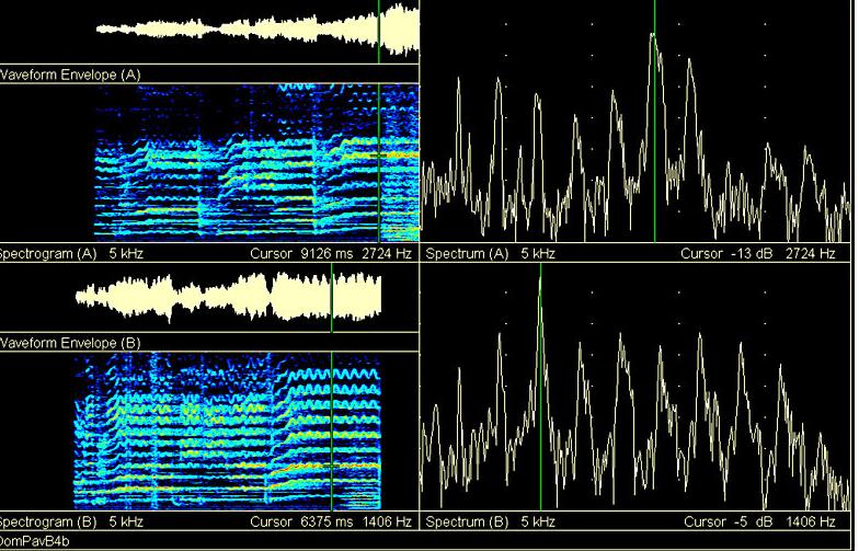 24 O espectro de potência mostra os componentes de um som que diz respeito à frequência e intensidade relativa A análise de espectro em tempo real exibe os componentes de som, praticamente ao mesmo