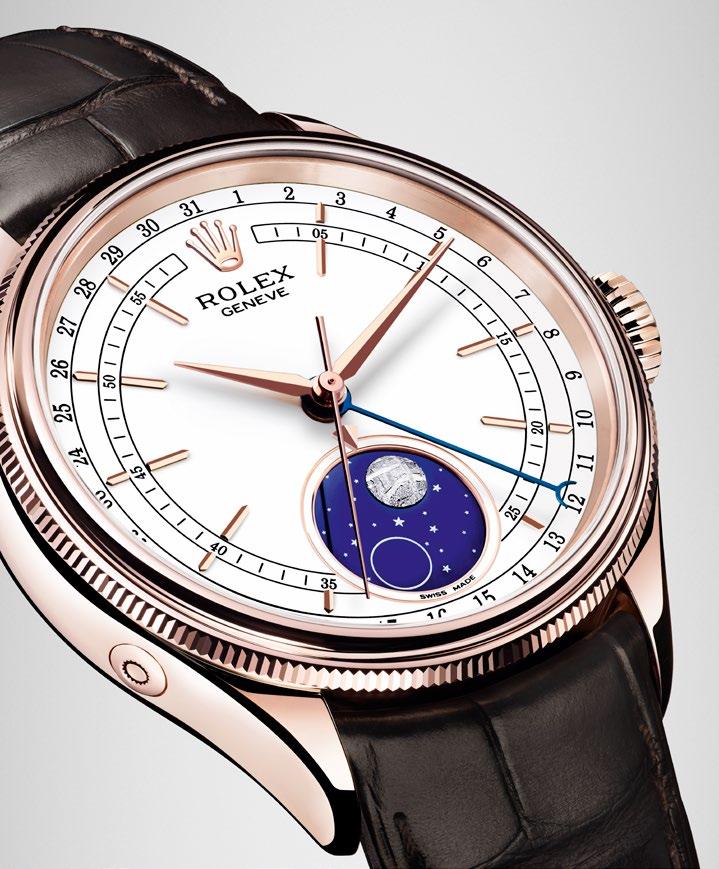 CELLINI MOONPHASE Rolex Baselworld 2017 36 A POESIA DO CICLO DA LUA O Cellini Moonphase, novo modelo da coleção Cellini, é equipado com a visualização do ciclo da Lua, inédita, em uma caixa de 39 mm