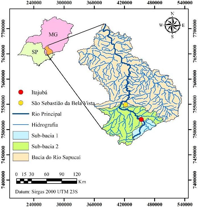 Almeida et al. 170 seus municípios, áreas de florestas ciliares e planícies aluviais adjacentes ao rio Sapucaí são inundadas em anos com índices pluviométricos superiores à média (SILVA et al., 2011).