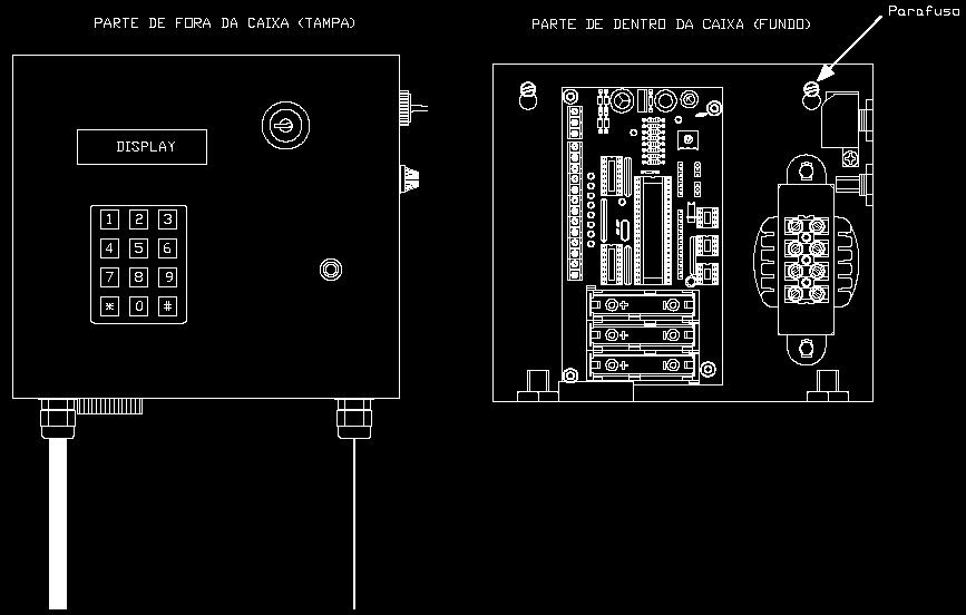 A fixação da CPU NL-501/NL-801 é feita através de dois furos que se encontram interno ao equipamento, para ter acesso a eles basta abrir o equipamento pela tampa frontal.