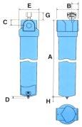 Dimensões e Especificações Filtros de 1/4" a 1" Especificações ressão máxima: 500 psig (34 bar) Fator de segurança: Máxima pressão de estouro 4:1 Temperatura máxima: 79 (175 F) com opção 232 (450 F)