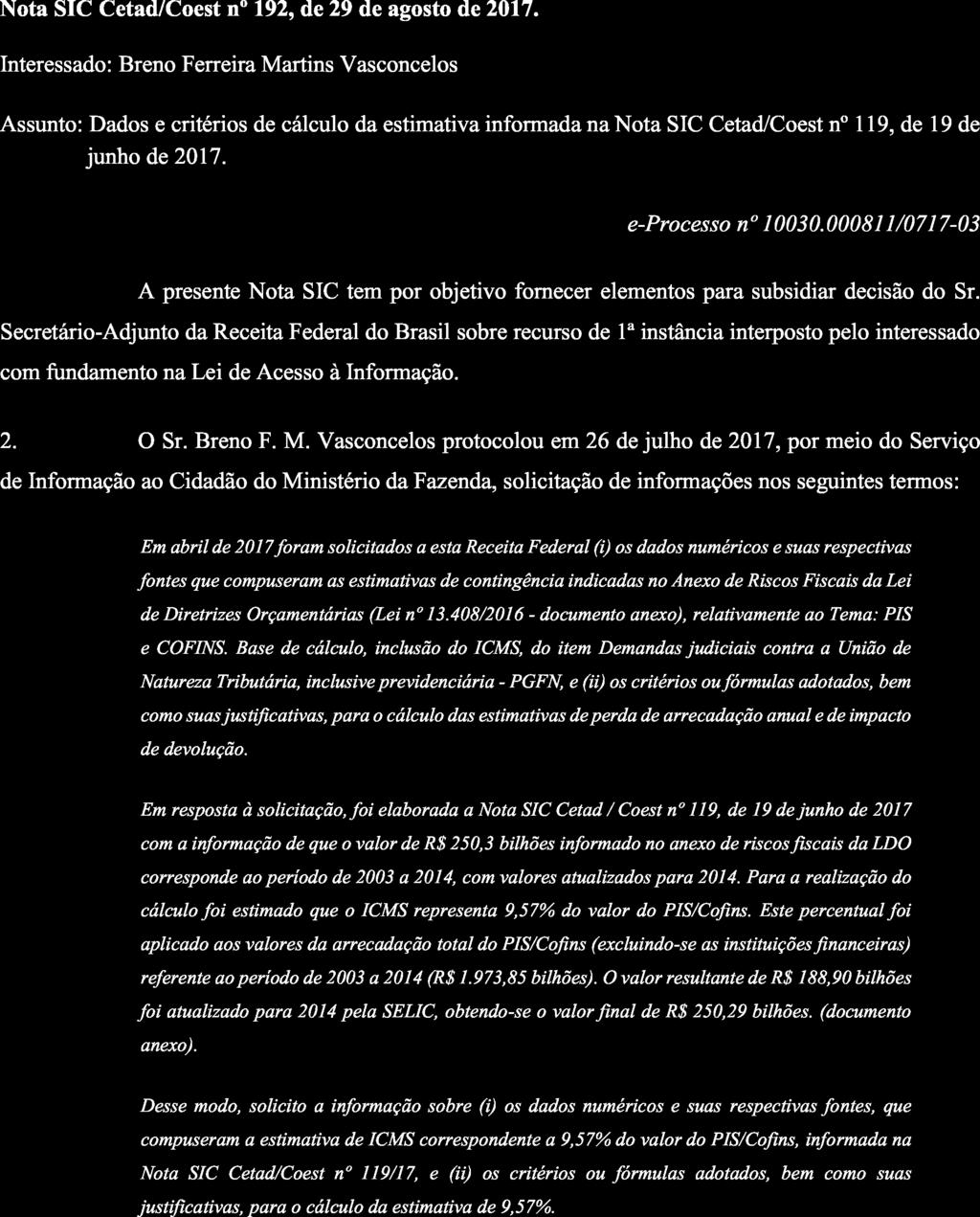 DF CETAD RFB Fl. 24 Nota SIC Cetad/Coest nº 192, de 29 de agosto de 2017.