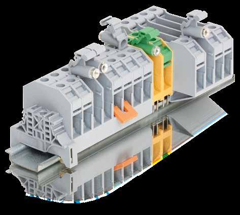 Conexão rápida e segura com olhais Os conjuntos de bornes RGW com conexão em pino da ABB proporcionam uma instalação de fios rápida e segura.