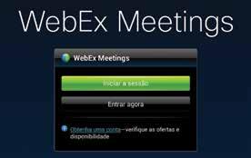 Internet e rede 3 A página da internet para acessar o WebEx aparecerá na tela.