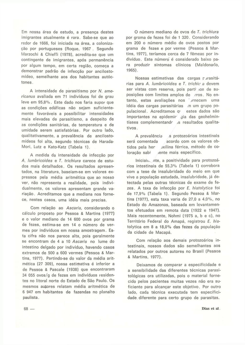 Em nossa área de estudo, a presença destes imigrantes atualmente é rara. Sabe-se que ao redor de 1666, foi iniciada na área, a colonização por portugueses (Roque, 1967.