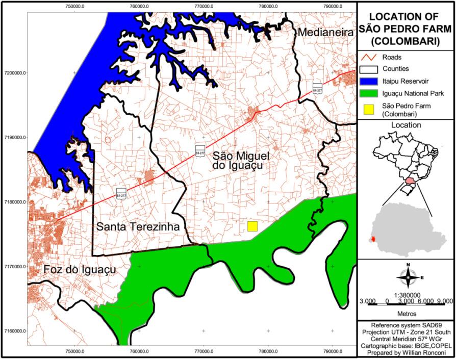 Figura 1 - Mapa de localização da Unidade Granja Colombari Fonte: Centro Internacional de Hidroinformática (CIH) (2011).