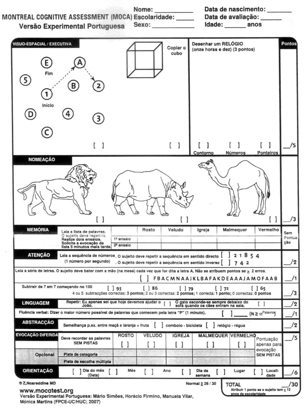 Testes screening rápidos Teste de Inglis