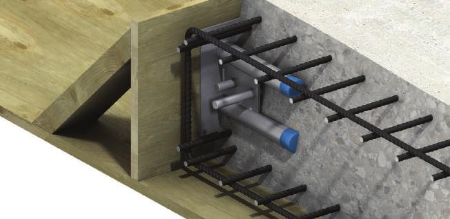 DSD/ESD Conectores de Esforço Transverso INSTALAÇÃO O conjunto das duas partes de todos os conectores esforço transverso Ancon elimina a necessidade de perfuração da cofragem, apoiado num