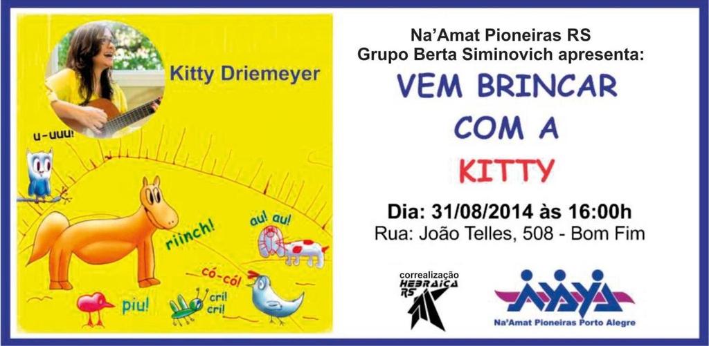 . No 55 Bazar da Na amat Pioneiras, vamos ter muita música e alegria para todas as crianças, no show VEM BRINCAR COM A KITTY!