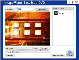 Editando imagens copiadas 2Clique em [Gravação no DVD]. O ImageMixer EasyStep DVD é iniciado. O que você pode fazer com o ImageMixer EasyStep DVD?