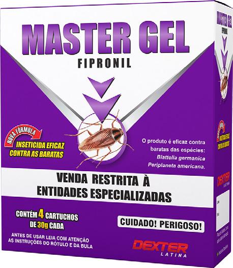 EFICAZ CONTRA A BARATA E TODA A COLÔNIA Master Gel Fipronil tem fácil aplicação e muita eficiência contra infestações das espécies mais comuns de baratas.