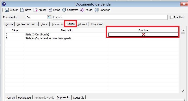 Outros Requisitos Série Descontinuada Se a utilização de uma série for descontinuada, a aplicação