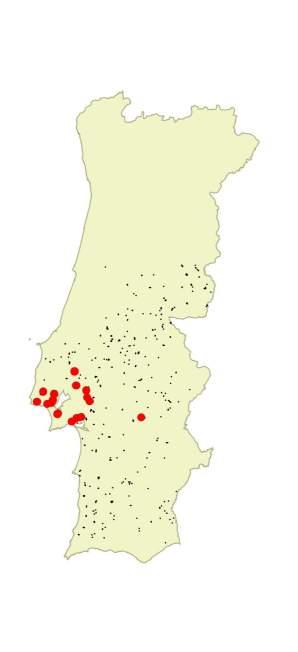 Percevejo-do-bronzeamento Evolução da distribuição em Portugal 2012 2013 2014