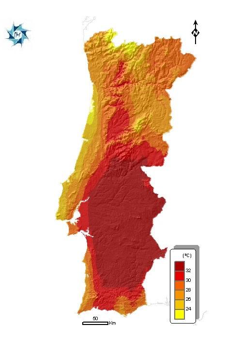 Os primeiros dias de ubro (até dia 9) foram quentes, com valores altos da temperatura máxima do ar, muito superiores aos respectivos valores médios, com desvios superiores a 5 C O maior desvio, +8.