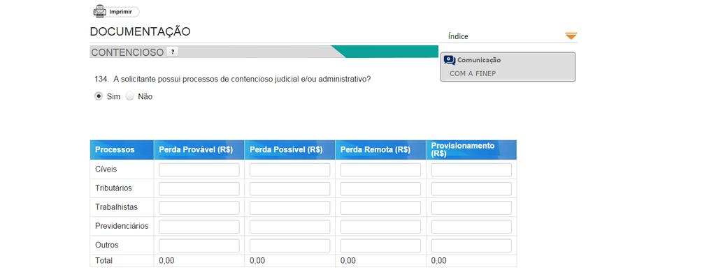 Se houver processos de contencioso, tanto judicial, como administrativo, o