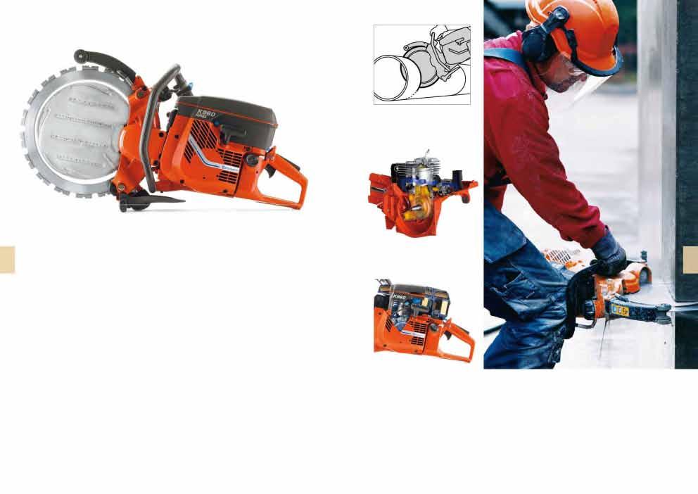 Husqvarna K 960 Ring. O Husqvarna K 960 Ring tem a mesma flexibilidade, polivalência e portabilidade que os cortadores de disco a gasolina normais.