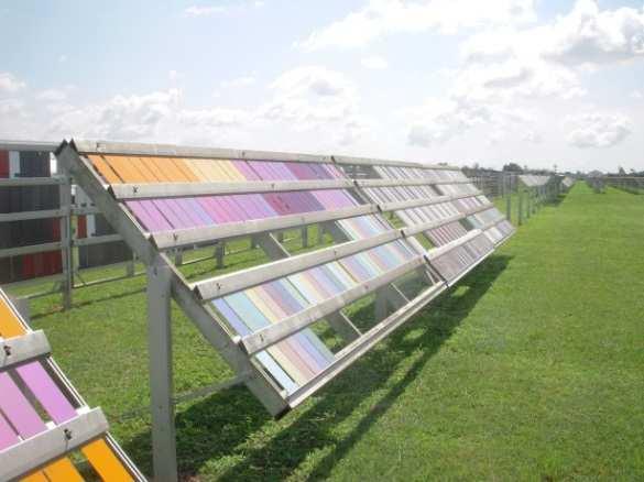 Atinge anuais 280 MJoules de energia solar em um ano padrão da Flórida.