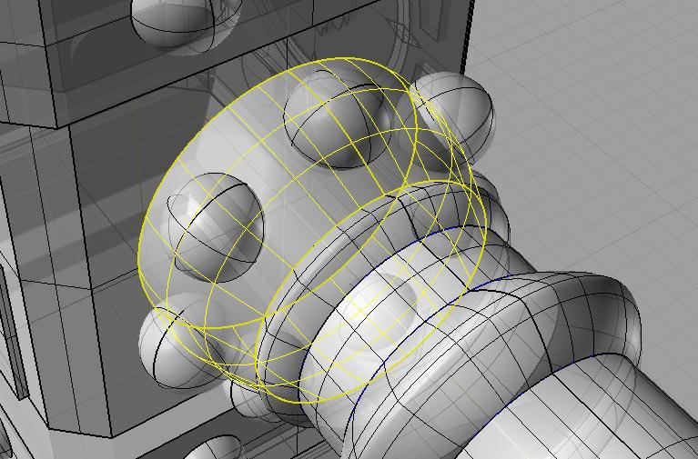 (na última etapa, deixe Rigid=yes), para terminar, de trim na parte interna das esferas ao