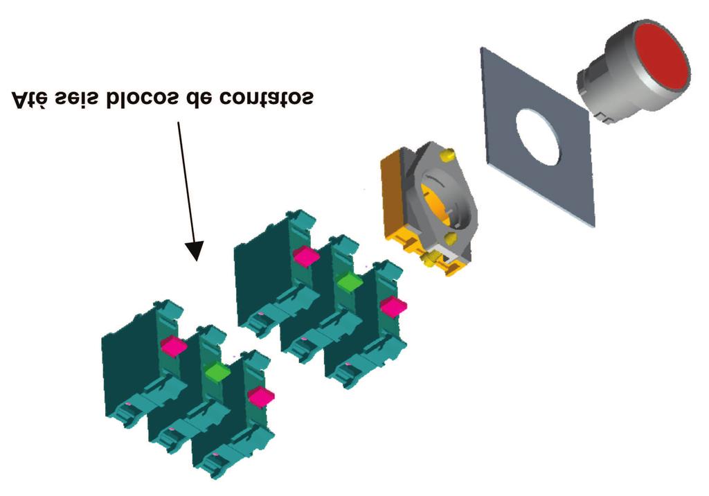 Botões e sinalizadores SB Termoplástico mm Instruções de montagem Botão de comando Botão de