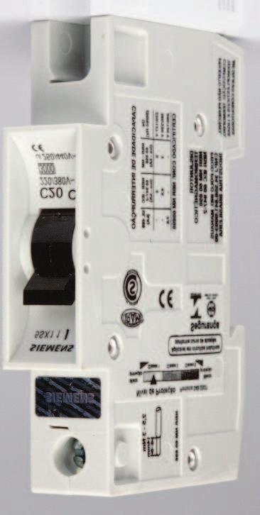 Disjuntores mono / bi / tri / tetrapolares 5SX, 5SP, 5SY e 5SL Sistema N Disjuntores 5SX nominal Curva B (disparo em curtocircuito a 5 x In) Monopolar Bipolar nominal Curva C (disparo em