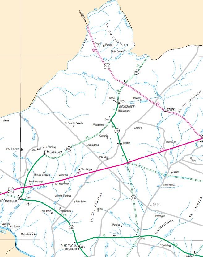 Figura : Mapa do Entorno da Microrregião Serrana do Sertão