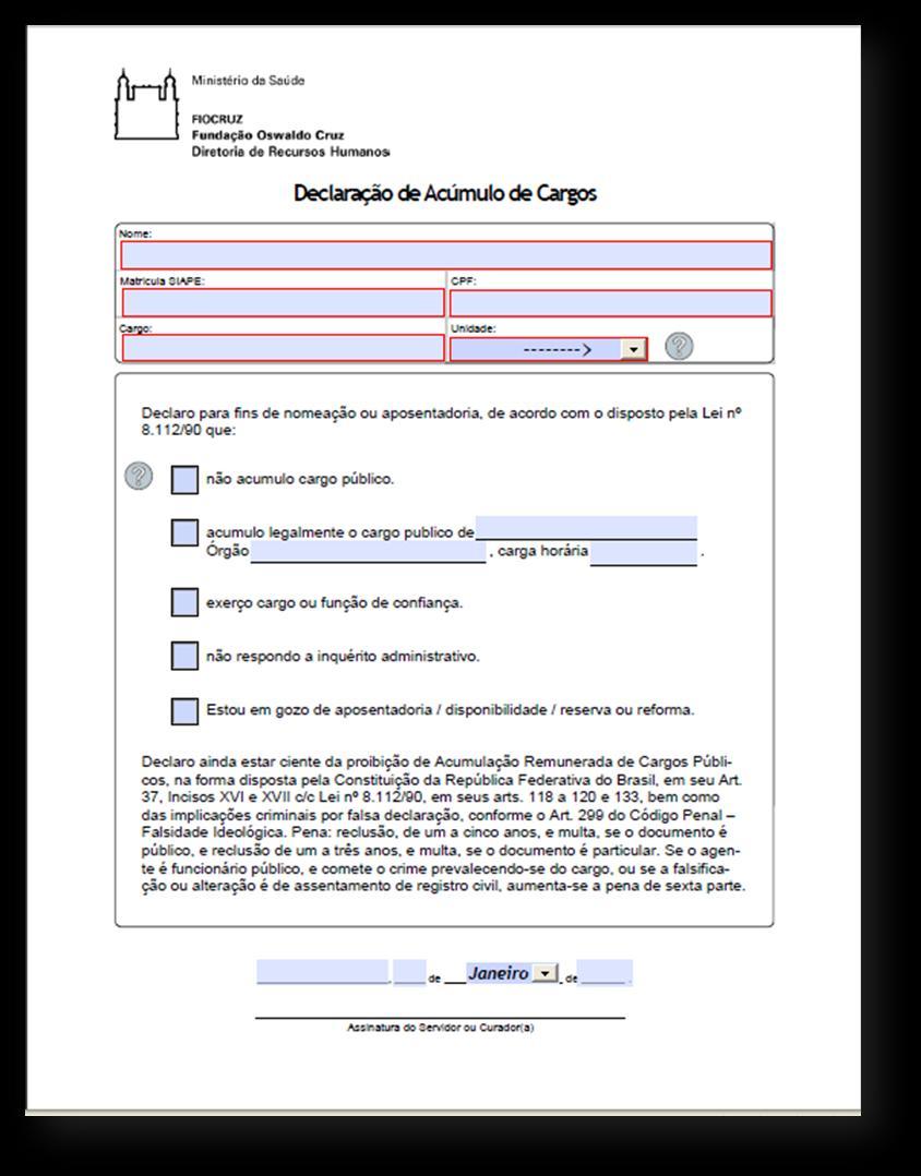 ANEXO C: DECLARAÇÃO DE ACÚMULO