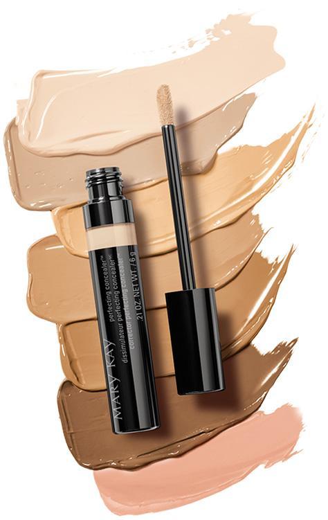 O Novo Corretivo Perfecting Concealer Mary Kay chega em sete tonalidades diferentes, com fórmula leve