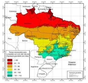 Novos cenários do tempo necessário para completar um ciclo de vida (em dias) de Hypsipyla