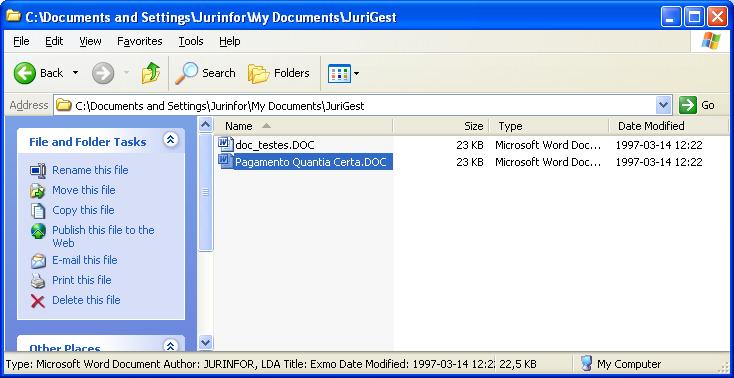 exportação de documentos entre o JuriGest e outros ambientes de trabalho, como por exemplo a plataforma CITIUS.