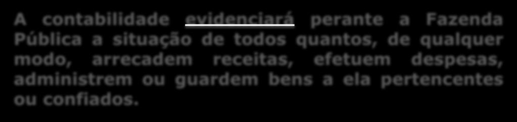 CONTABILIDADE NA LEI Nº 4.320/64 Princípio da Evidenciação Art. 83. Art. 89.