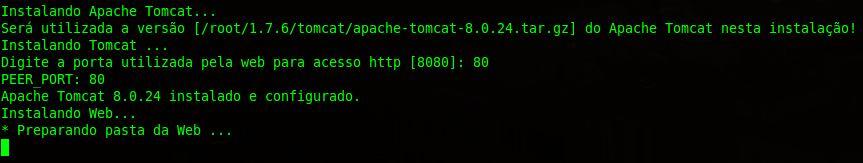 Insira a porta que será utilizada pela Web para acesso http e insira quanto de memória está disponível para cada componente do ustorage de acordo com o que for solicitado.