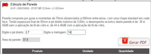 Gypsum Drywall Aplicação para cálculo