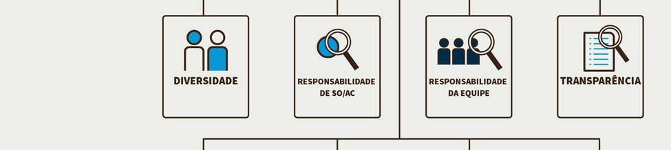 gerais de responsabilidade, como diversidade e responsabilidade das organizações de apoio (SOs) e