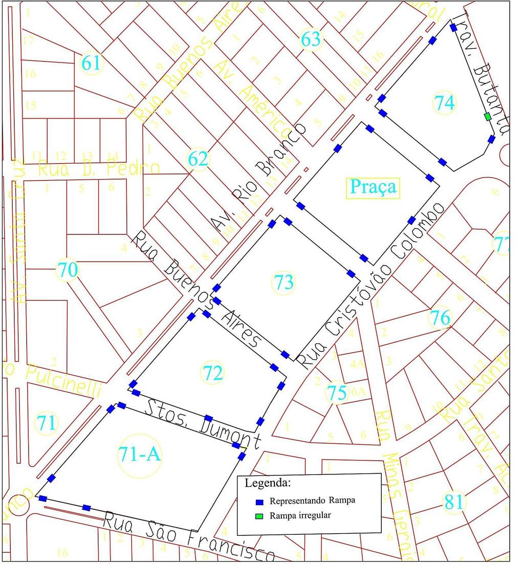 46 Figura 23: Rampas das áreas avaliadas Fonte: Mapa Adaptado da Prefeitura Municipal de Santa Rosa Mapa da Cidade