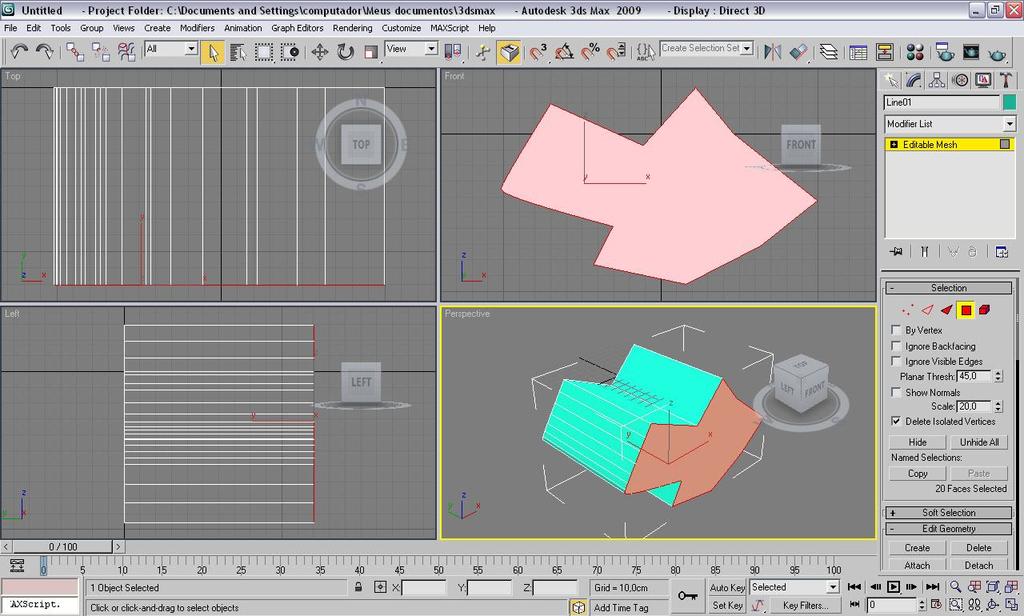 19 Com o EDITABLE MESH acionado poderemos alterar