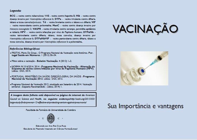 ANEXO III: Proposta de elaboração de Folheto Informativo sobre Vacinação É apresentado de seguida, a proposta de folheto