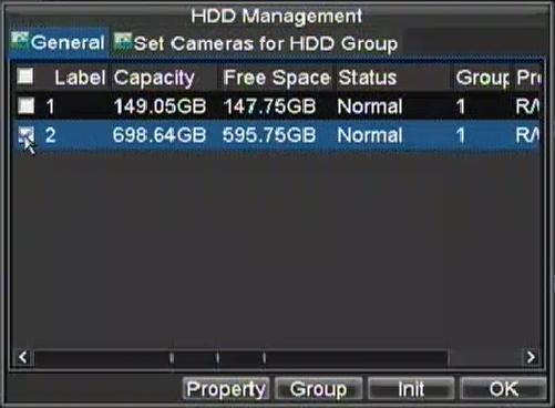 Figura 10. Menu Controle do HDD 4. Clique no botão Propriedades Você será direcionado para o menu Configurações de Propriedades. 5.