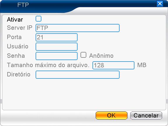 Figura 4.24 Configuração de FTP Ativar Clicar em "Ativar" para habilitar todas as configurações.