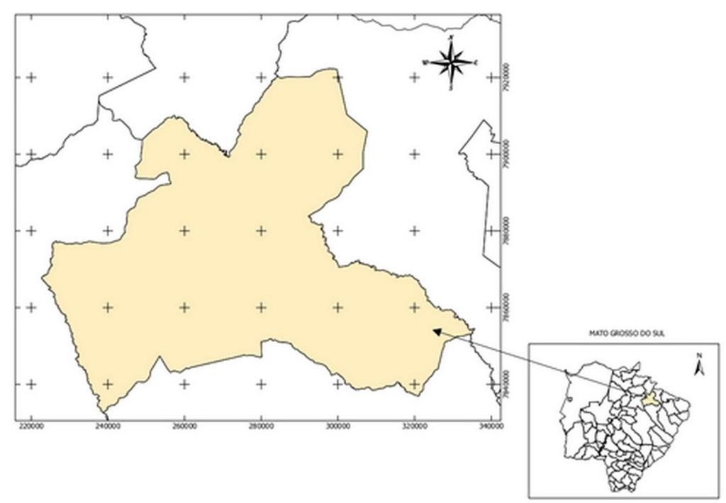 Figura 1 - Mapa de localização do Município de Paraíso das Águas (MS). Figure 1 - Location map of the Municipality of Paraíso das Águas (MS).