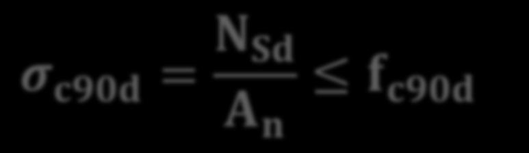 Compressão Normal (Perpendicular) em Relação às Fibras (3) σ c90d = N Sd A n f c90d f c90d = 0, 25 f c0d α n σ c90d - tensão solicitante de compressão perpendicular às fibras; N Sd - esforço de