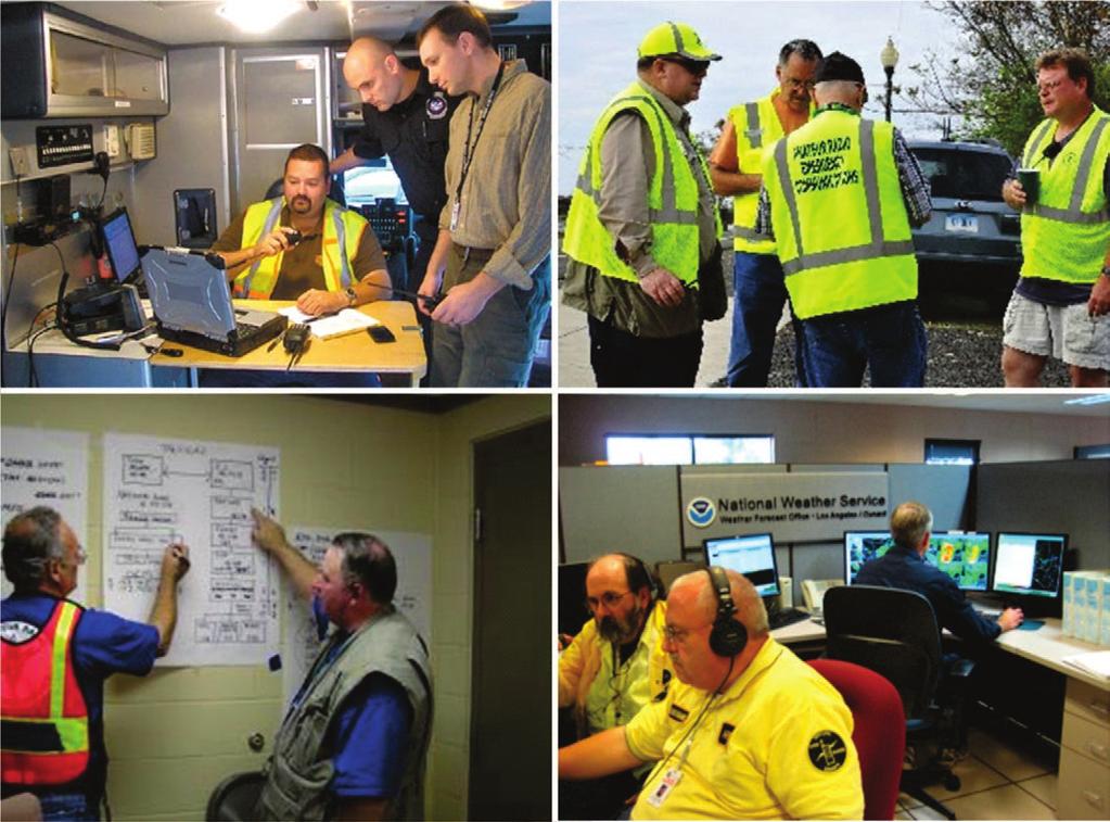 nas comunicações da Defesa Civil durante situações de calamidade pública. Fotos 6 a 9: Equipes de radioamadores durantes eventos emergenciais e treinamentos.