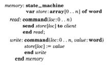 máquinas de estado máquina de estado Saídas são completamente determinadas pela sequência de requisições processada, sem influência do