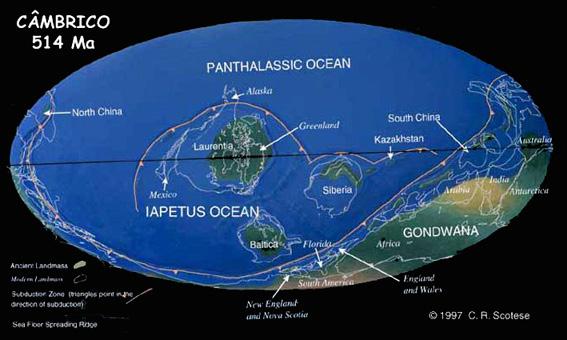 PROCESSOS GEOLÓGICOS RECONSTITUIÇÕES PALEOGEOGRÁFICAS DA TERRA Fonte: