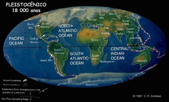 PROCESSOS GEOLÓGICOS RECONSTITUIÇÕES PALEOGEOGRÁFICAS DA TERRA Fonte: