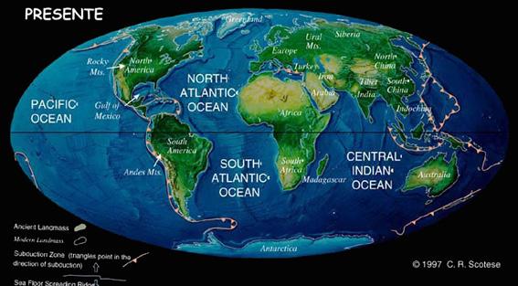 PROCESSOS GEOLÓGICOS RECONSTITUIÇÕES PALEOGEOGRÁFICAS DA TERRA Fonte: