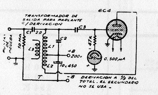 100 Circuitos com Válvulas 99 - Provador de Fly Back Na versão original este circuito serve para provar flybacks, mas ele pode ser modificado para operar como uma fonte de MAT