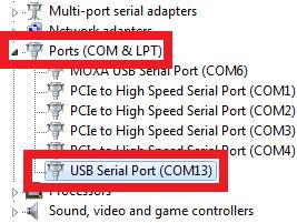 neste caso COM13, alocada para o Transmissor 2710-M+, conforme a Erro! Fonte de referência não encontrada.. Esta porta deverá ser utilizada para configurar o software de emulação de terminal (e.g. AlfaPuTTY).