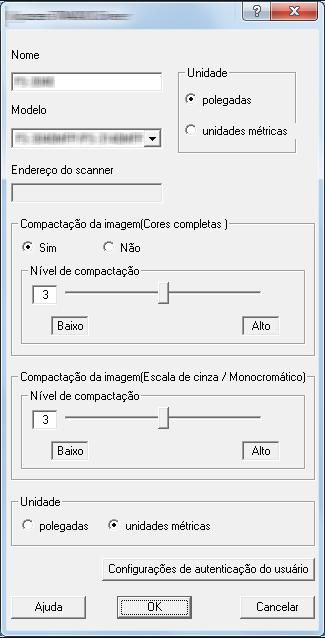 1 Selecione o botão [Iniciar] no Windows, [Todos os programas], [Kyocera ] e então [TWAIN Driver Setting]. A tela do Driver TWAIN aparece.
