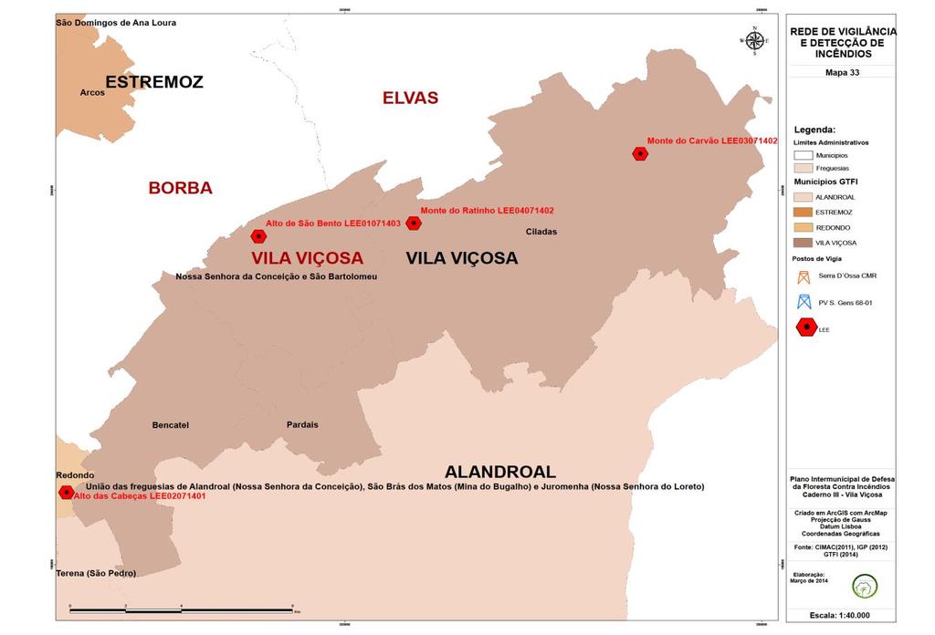 3.1. Vigilância e Detecção Plano Intermunicipal de Defesa da Floresta Contra Incêndios 3.1.1. Rede de vigilância e detecção de incêndios Figura 2.